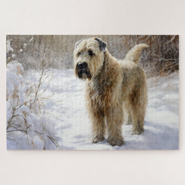 Puzzle Tenter Wheaten Qu'il neige Noël (Horizontal)