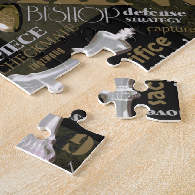 Puzzle Termes et pièces d'échecs Argent et Or ID784 (Côté)