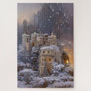 Puzzle Terrain D'Hiver, Château En Neige, Peinture De Châ