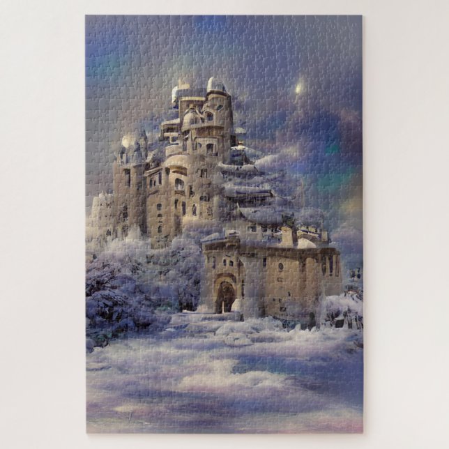 Puzzle Terrain D'Hiver, Château En Neige, Peinture De Châ (Vertical)