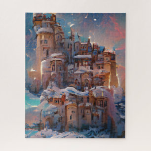 Puzzle Terrain D'Hiver, Château En Neige, Peinture De Châ
