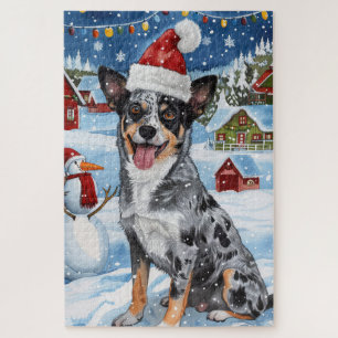 Puzzle Terre de Rêve d'Hiver de Chien de Blue Heeler pour