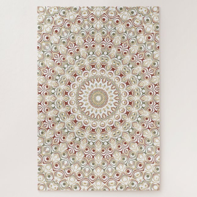 Puzzle Terre de Sienne et Mandala à motif Rouille (Vertical)