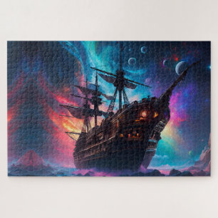 Puzzle Terre de vaisseau spatial pirate sur une autre pla