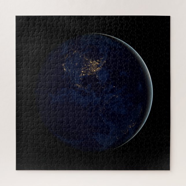 Puzzle Terre Pleine La Nuit Avec Les Lumières De La Ville (Vertical)