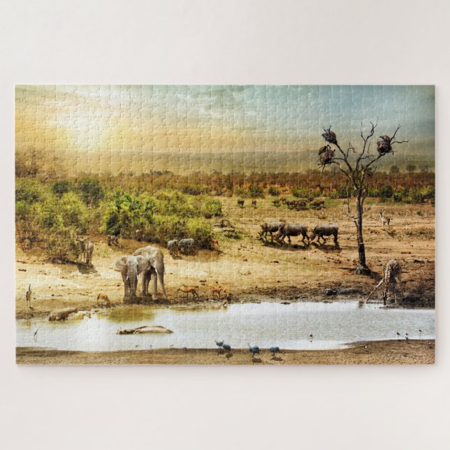 Puzzle Terre sud-africaine d'imaginaire de safari (Horizontal)