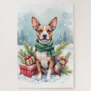 Puzzle Terrier Amstaff Aquarelle Rustique