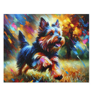 Puzzle Terrier Australien Acrylique Art: Bleu et Tan Auss