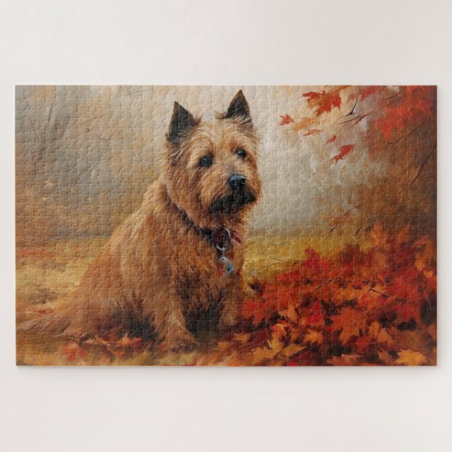 Puzzle Terrier Australien dans les feuilles d'automne qui (Horizontal)