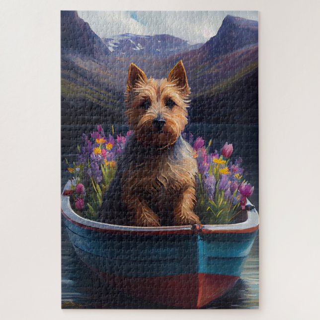 Puzzle Terrier Australien sur Pagaie : Une Aventure Scéni (Vertical)