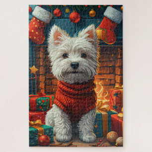Puzzle Terrier Blanc de l'Ouest Highland avec cadeaux de