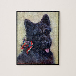 Puzzle Terrier écossais avec Tartan et Heather