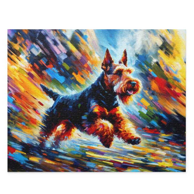Puzzle Terrier Gallois : Welshie noir et feu (Welsh Terrier Puzzle: Black and Tan WT Jigsaw)