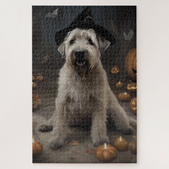 Puzzle Térrier Irlandais Citrouilles Halloween Épouvantab (Vertical)
