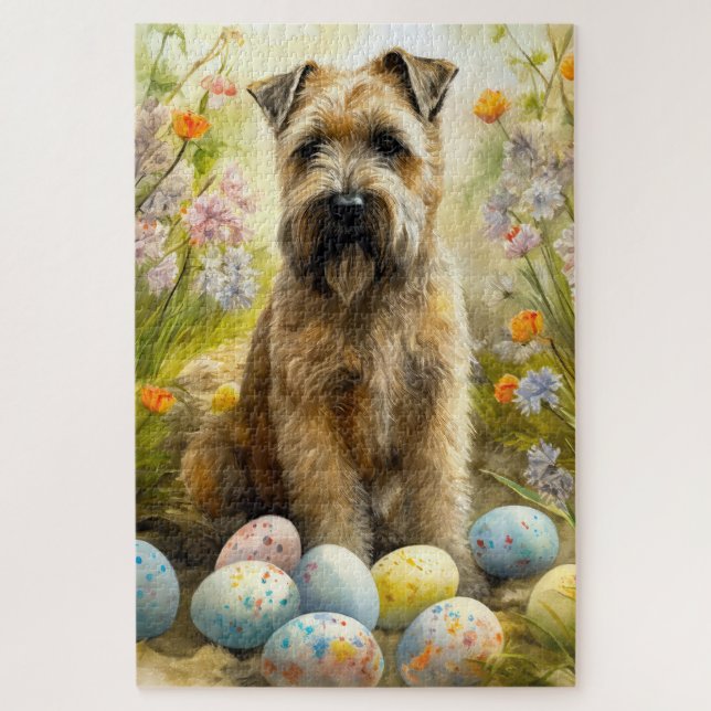 Puzzle Térrier Wheaten avec œufs de Pâques Vacances  (Vertical)