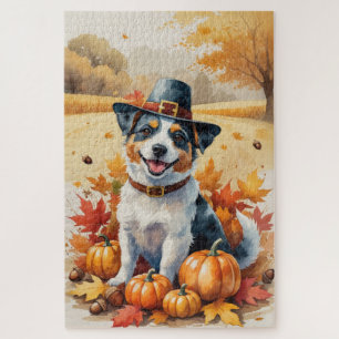 Puzzle Tervier Australien Feuilles d'automne Art de Thank