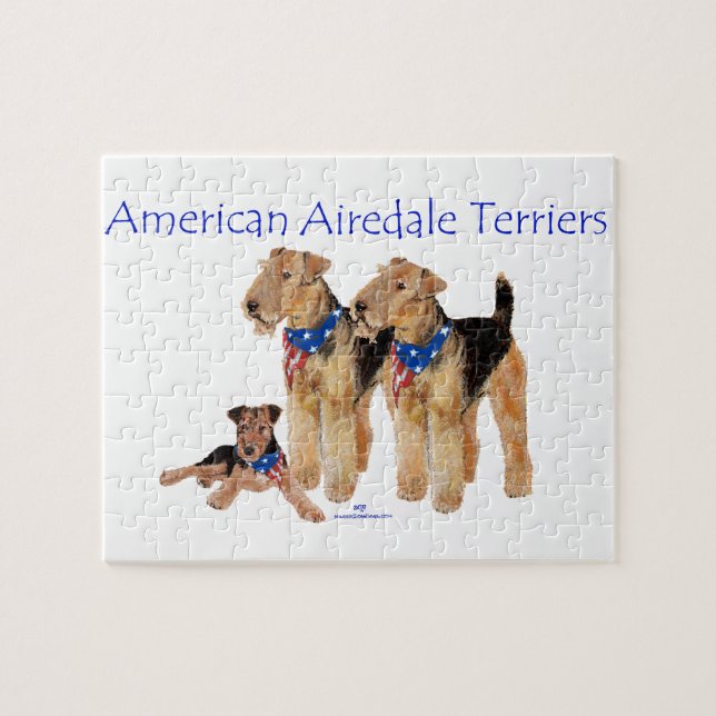 Puzzle Tervueren Airedale Drapeau Américain (Horizontal)