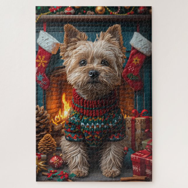 Puzzle Tervueren Cairn avec des cadeaux de Noël cheminée (Vertical)