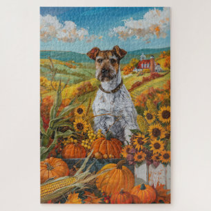 Puzzle Tervueren Wirefox Terrier Chien Récolte d'Automne