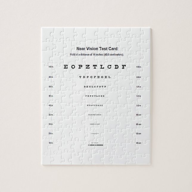 Puzzle Test d'intégrité visuelle de la carte de test Near (Vertical)