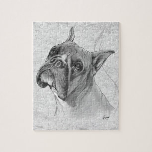 Puzzle Tête de chien de boxeur