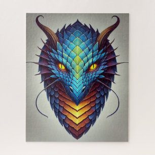 Puzzle Tête de dragon bleu