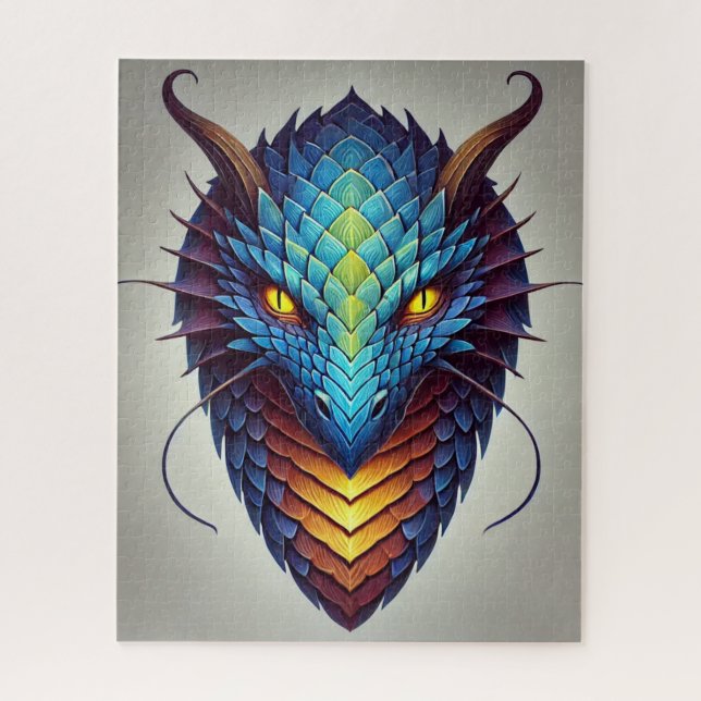 Puzzle Tête de dragon bleu (Vertical)