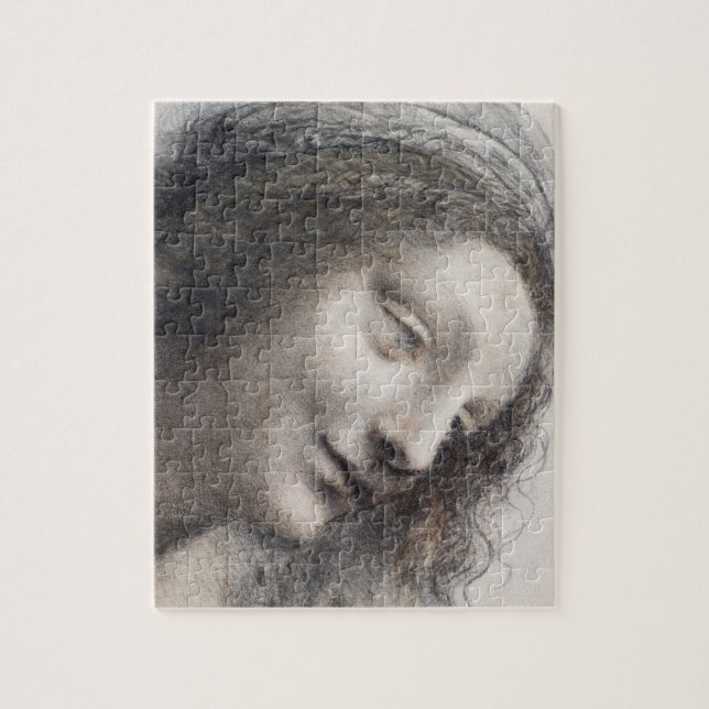 Puzzle Tête de la Vierge, esquisse de Léonard de Vinci, A (Vertical)