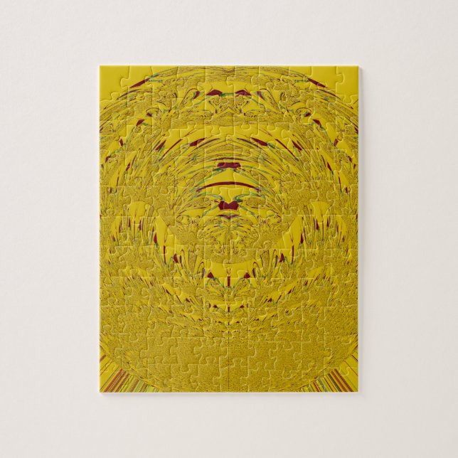 Puzzle Tête de Lion Doré Impression d'Art (Vertical)