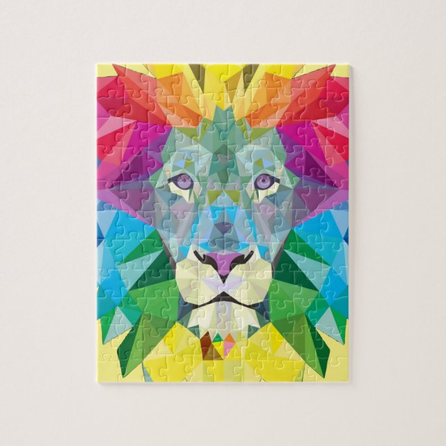 Puzzle Tête de lion géométrique (Vertical)