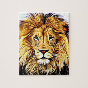 Puzzle Tête de lion peinture numérique