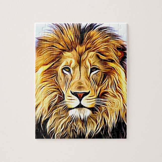 Puzzle Tête de lion peinture numérique (Vertical)