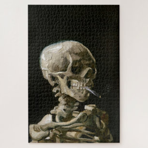 Puzzle Tête de squelette avec une cigarette allumée