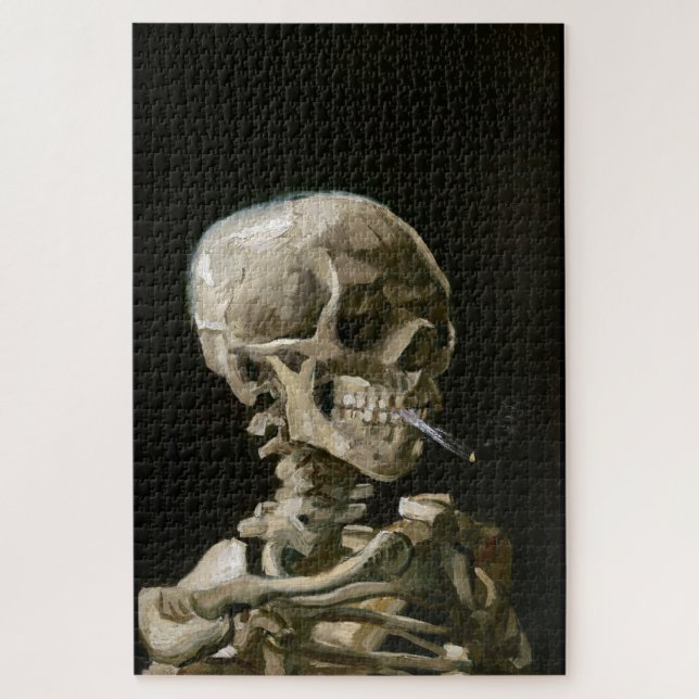 Puzzle Tête de squelette avec une cigarette allumée (Vertical)