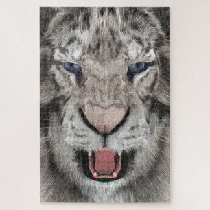 Puzzle Tête de Tigre Blanc Esthétique Faunique