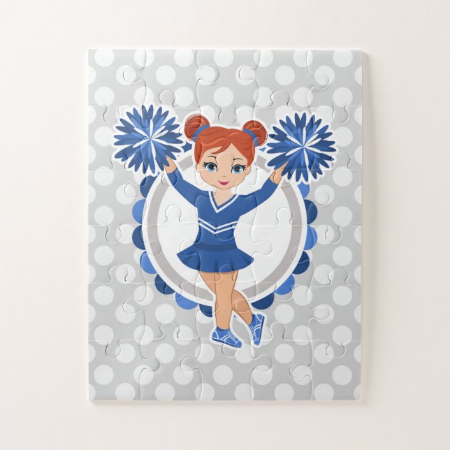 Puzzle Tête rouge Pom-pom girl bleue - Cute Cheer (Vertical)