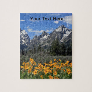 Puzzle Tetons grand avec des fleurs de neige et de