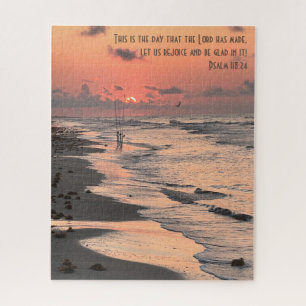 Puzzle Texas Beach Sunrise, Verse de Psalm 118:24