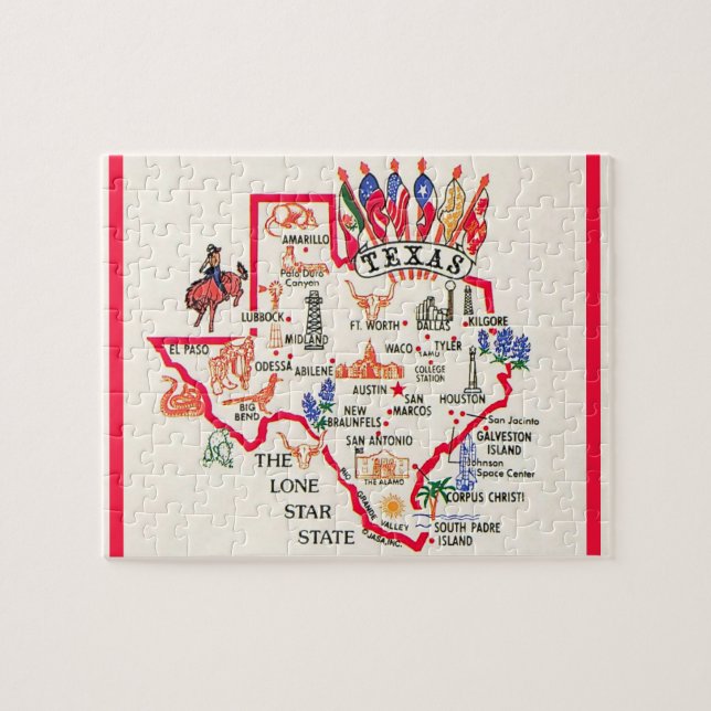 Puzzle Texas - État de la Lone Star  (Horizontal)