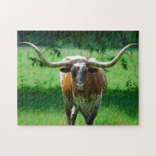 Puzzle Texas Longhorn Steer sur le ranch occidental