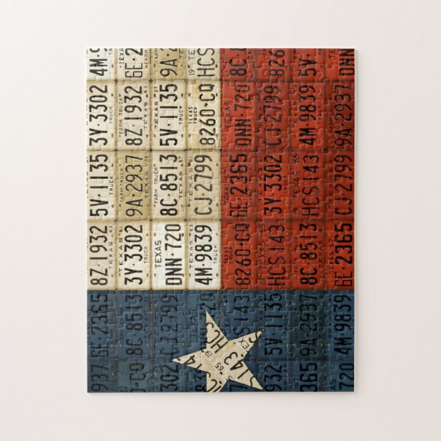Puzzle Texas The Lone Star State Flag Licence Plate Art (Vertical)