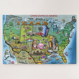 Puzzle Texas USA Fun Map