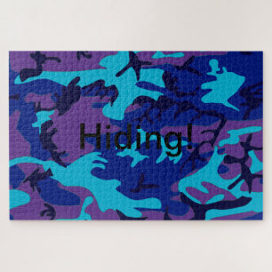 Puzzle Texte Caché Camouflage Bleu Foncé Violet