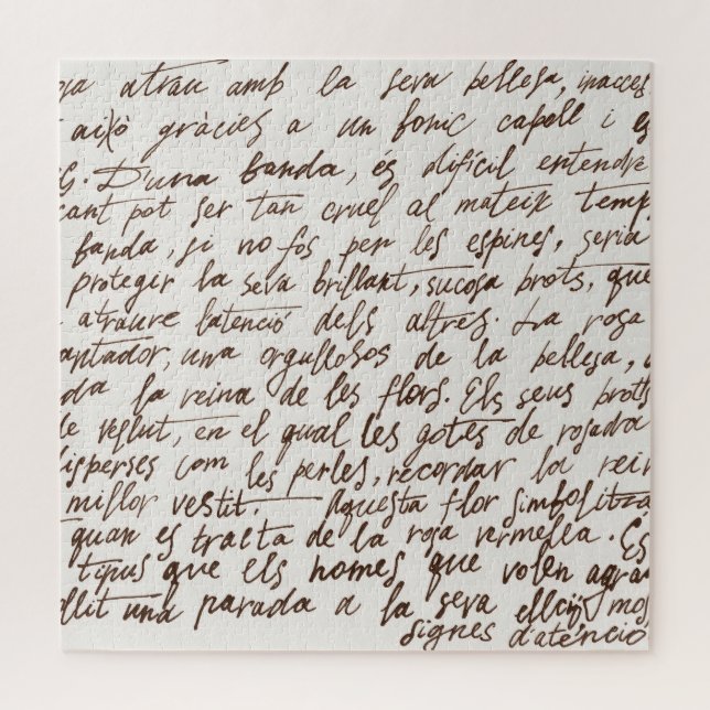 Puzzle Texte du manuscrit d'encre Brown rétro (Vertical)