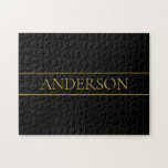 Puzzle Texte et lignes Gold personnalisables<br><div class="desc">Votre nom ou marque sur mesure.</div>