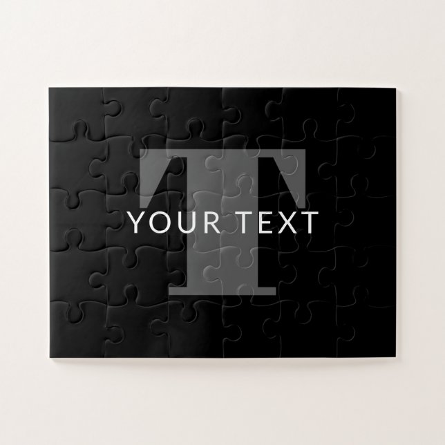 Puzzle Texte modifié en gras | Blanc noir et gris (Horizontal)