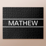 Puzzle Texte personnalisable | Bold Modern Black & White<br><div class="desc">Un look contemporain audacieux.</div>
