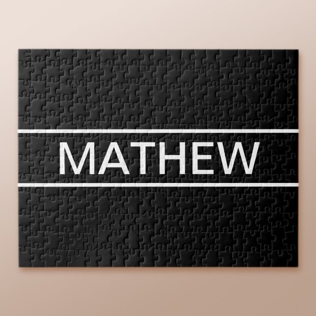 Puzzle Texte personnalisable | Bold Modern Black & White (Créateur téléchargé)