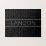 Puzzle Texte personnalisable | Gras moderne noir et gris<br><div class="desc">Un look contemporain audacieux.</div>
