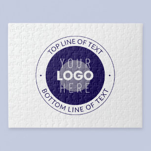 Puzzle Texte personnalisable & Votre logo Bleu foncé vi